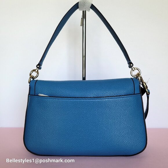 KATE SPADE Hudson Pebbled Leather Flap Convertible Shoulder Bag- Back to School - Picture 7 of 16